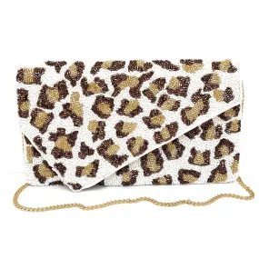 Leopard Beaded Clutch Purse