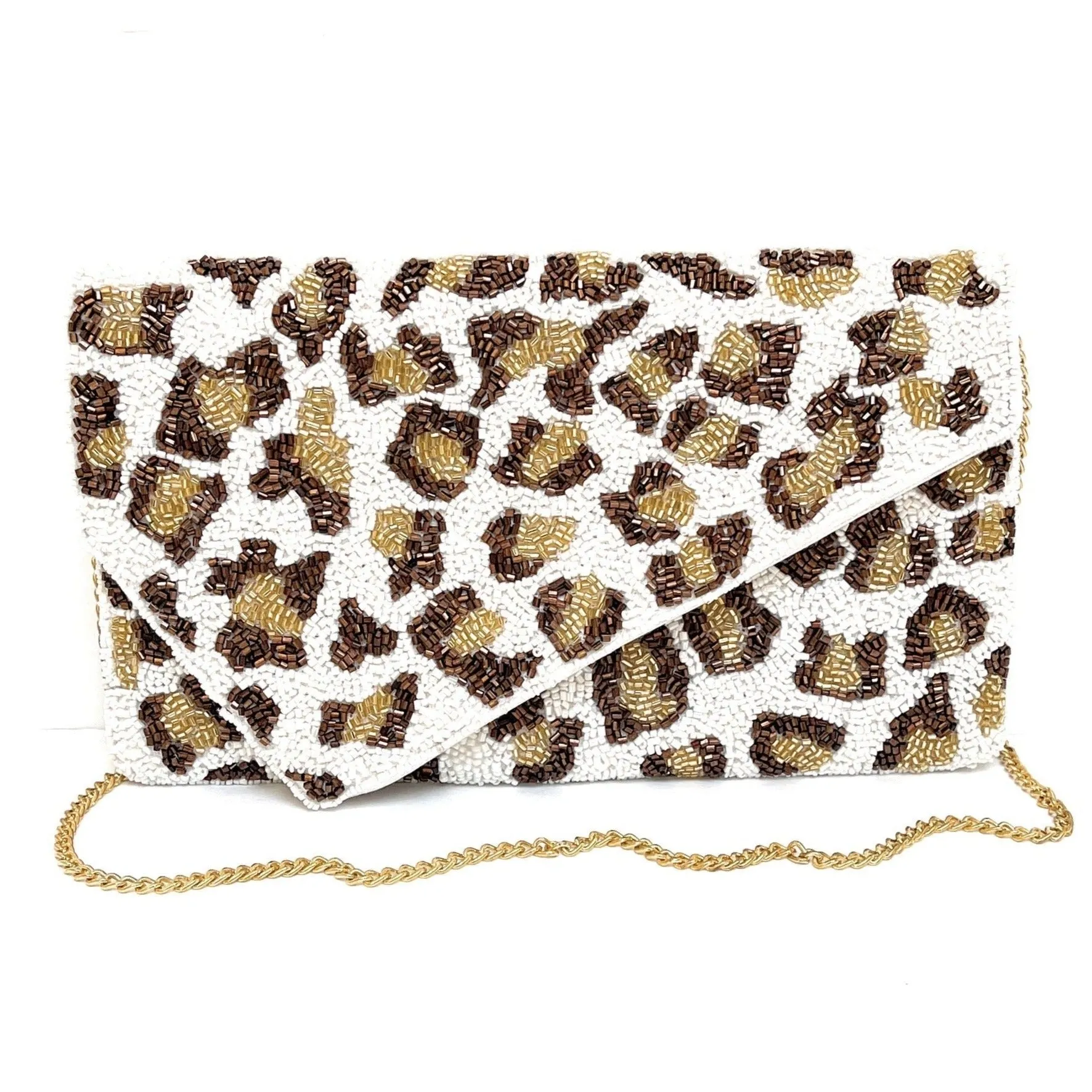 Leopard Beaded Clutch Purse