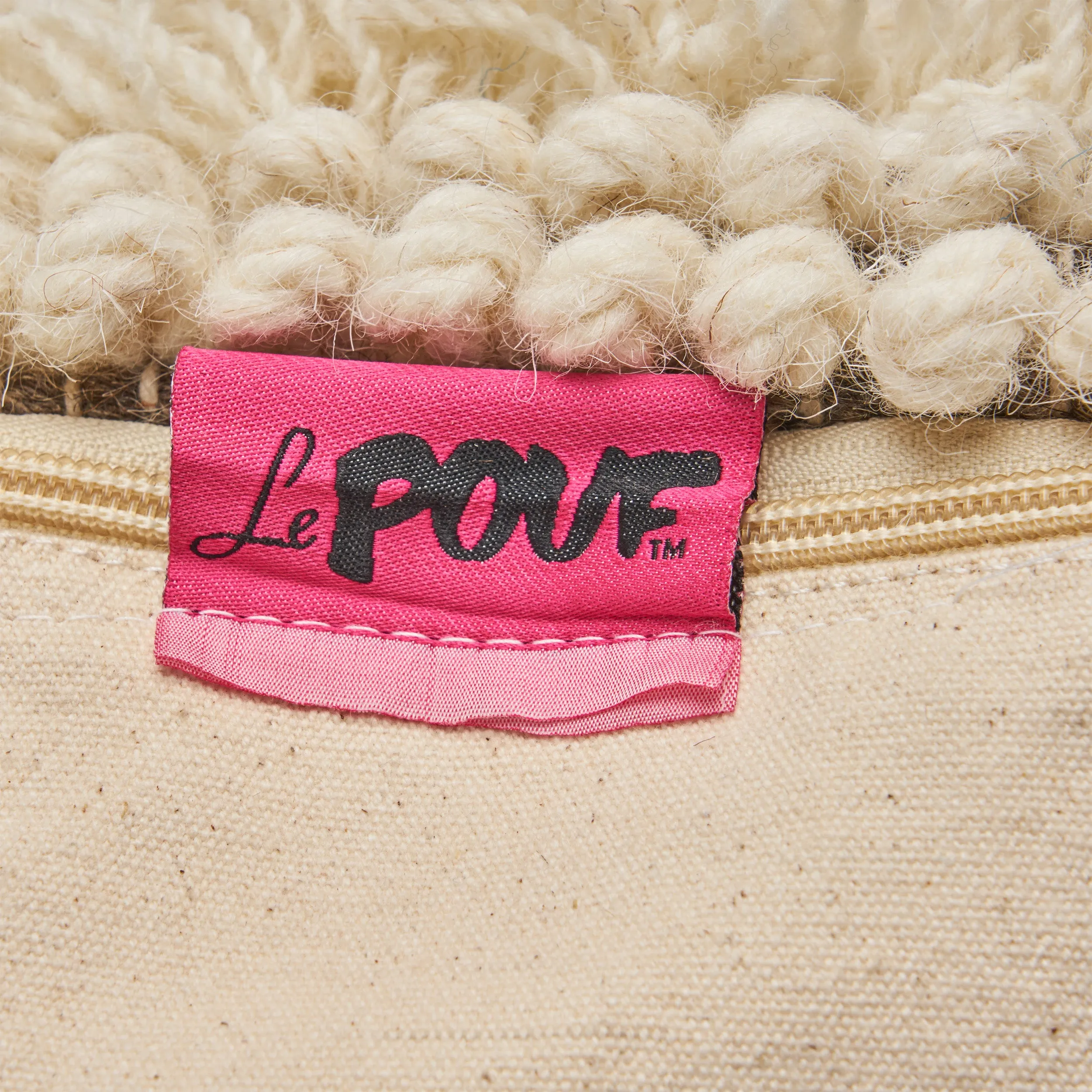 Mamie Boho Wool and Cotton Ottoman Pouf
