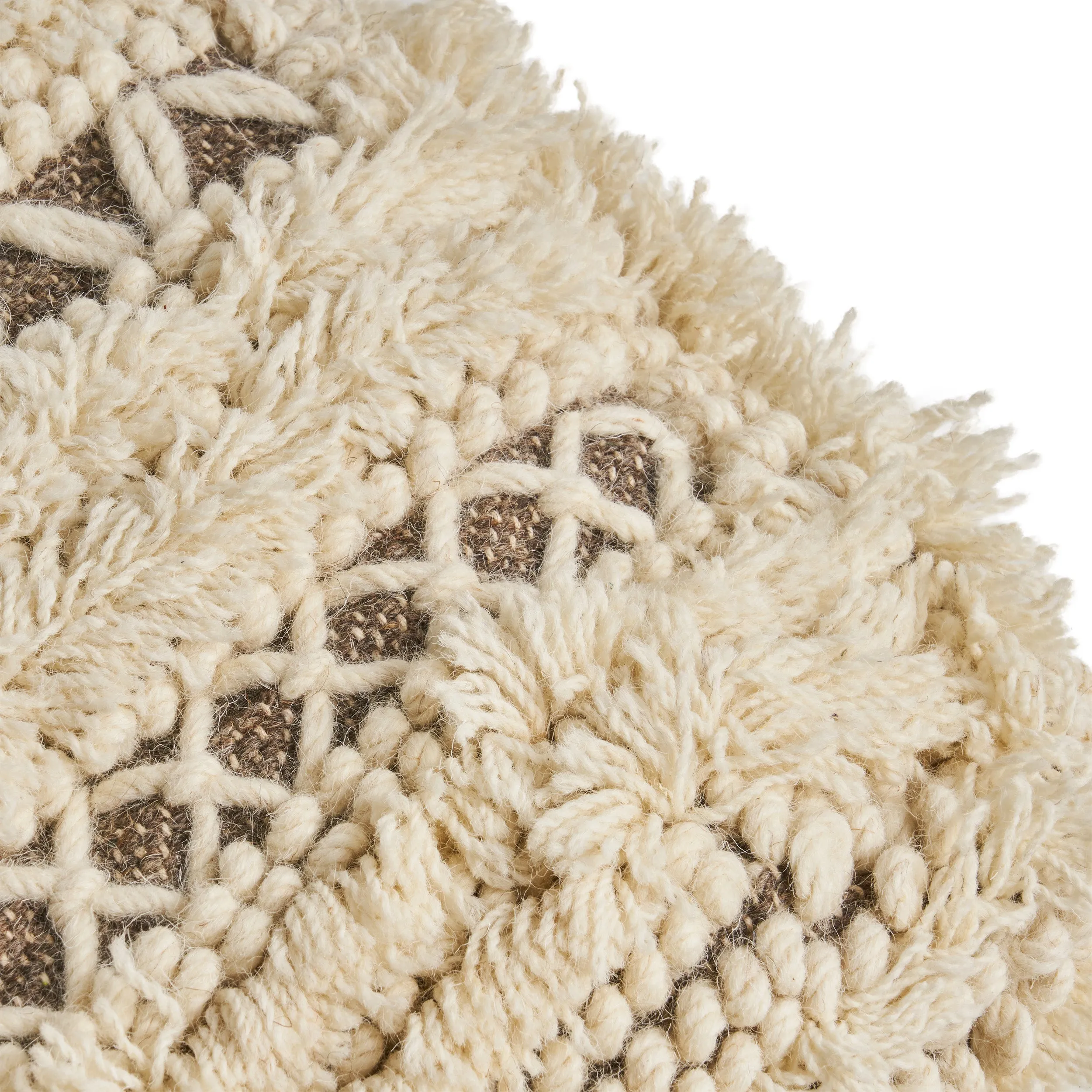Mamie Boho Wool and Cotton Ottoman Pouf