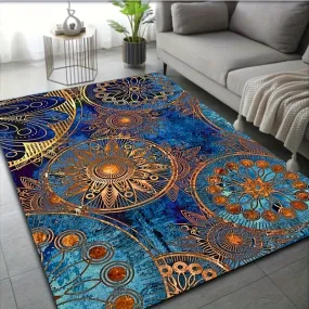 Mandala Bohemian Pattern Rug, Door Mat Abstract Geometric Optical Door Mat, Non-slip Floor Mat Living Room Decoration Rug, Home Decoration