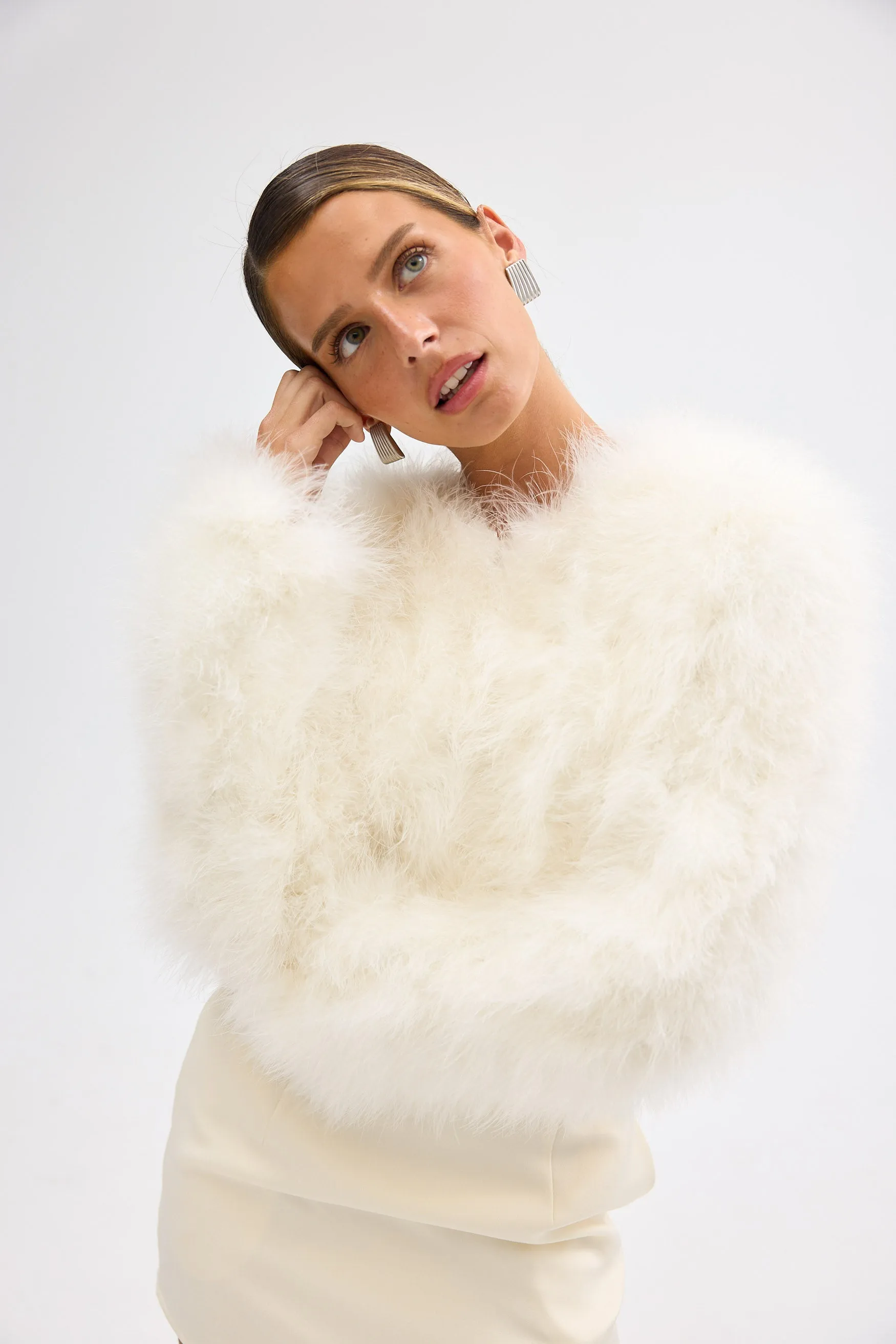 Manhattan Crop Jacket - Ivory