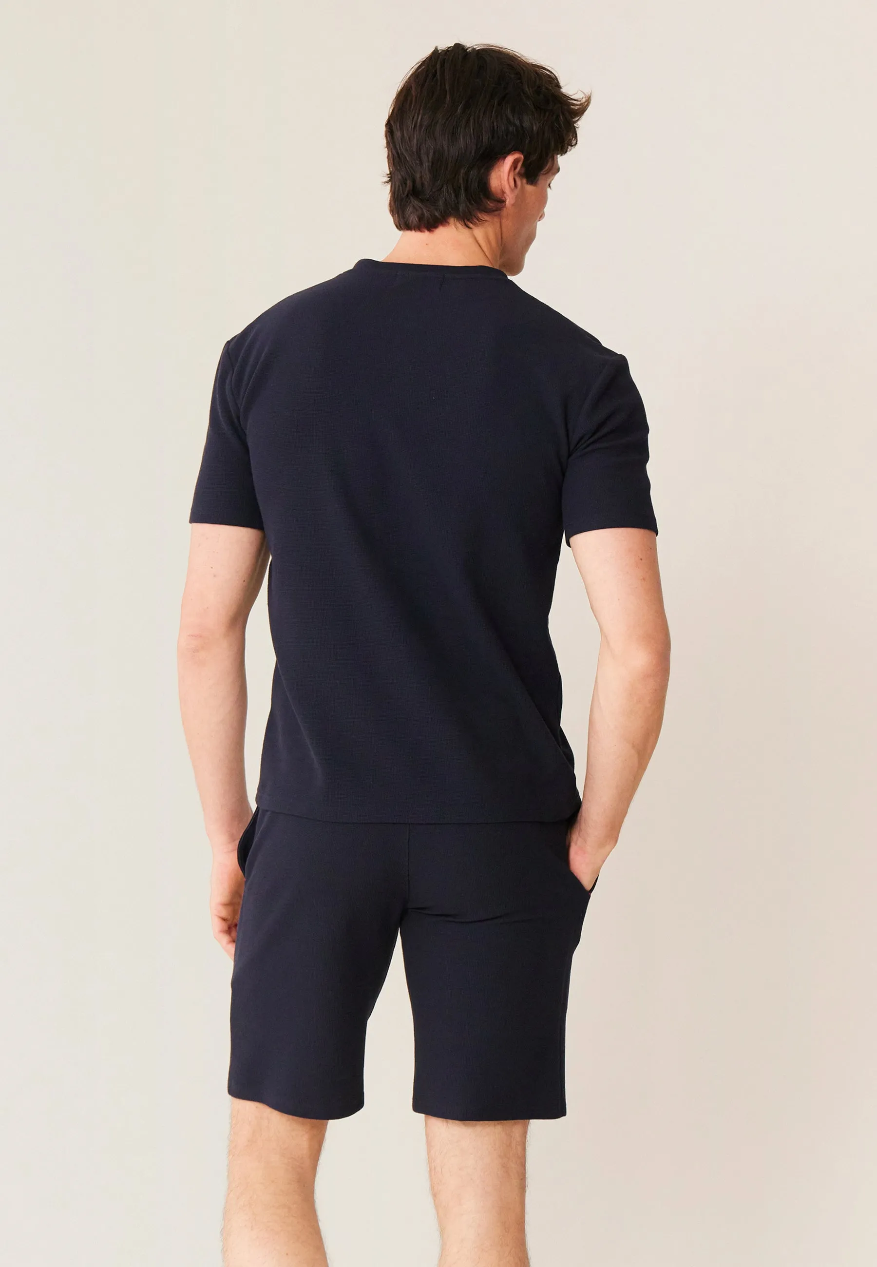 Marc-André Marine - T-Shirt De Pyjama En Coton Gaufré