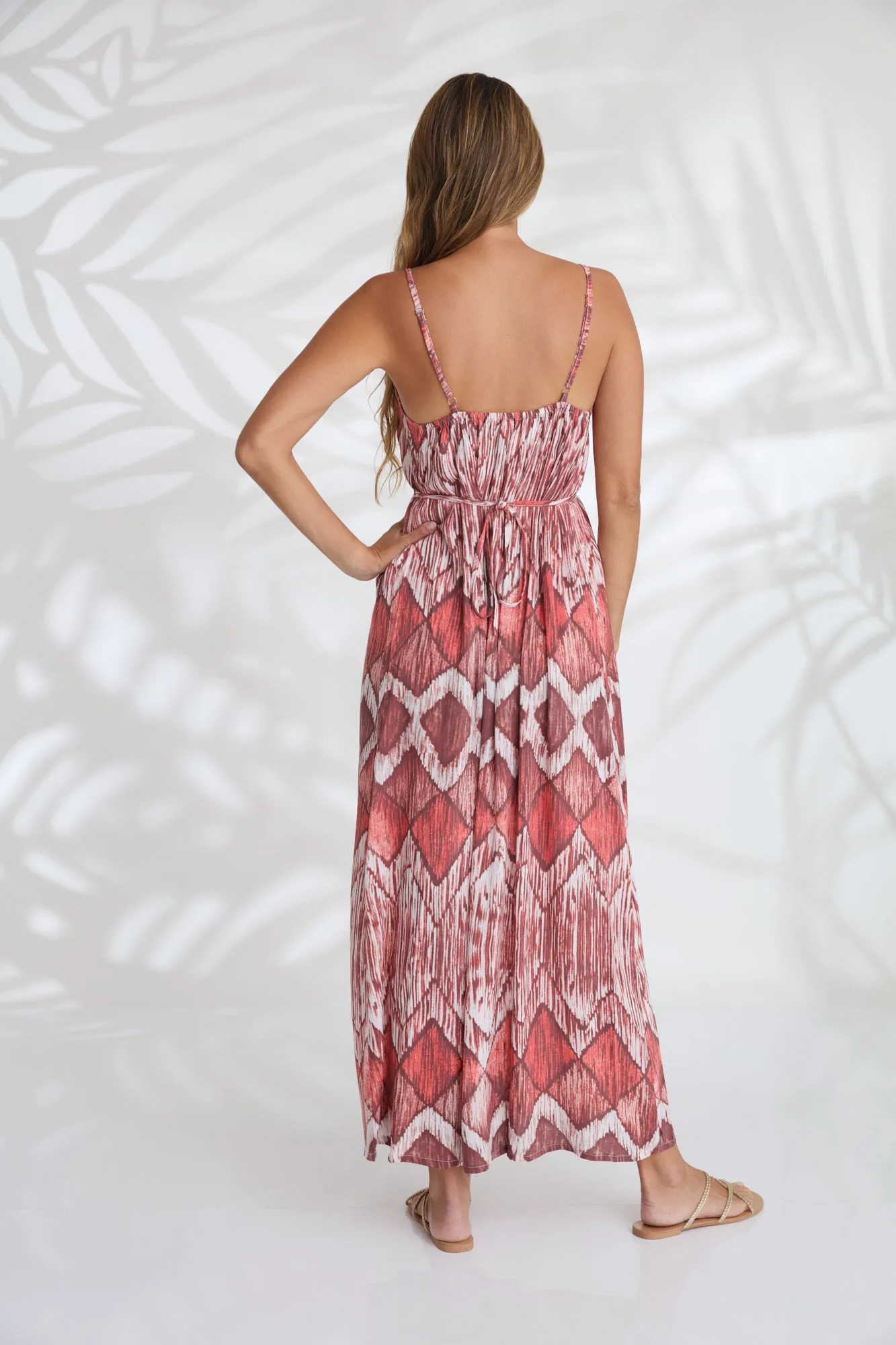 Maxi with belt - Diamond Red
