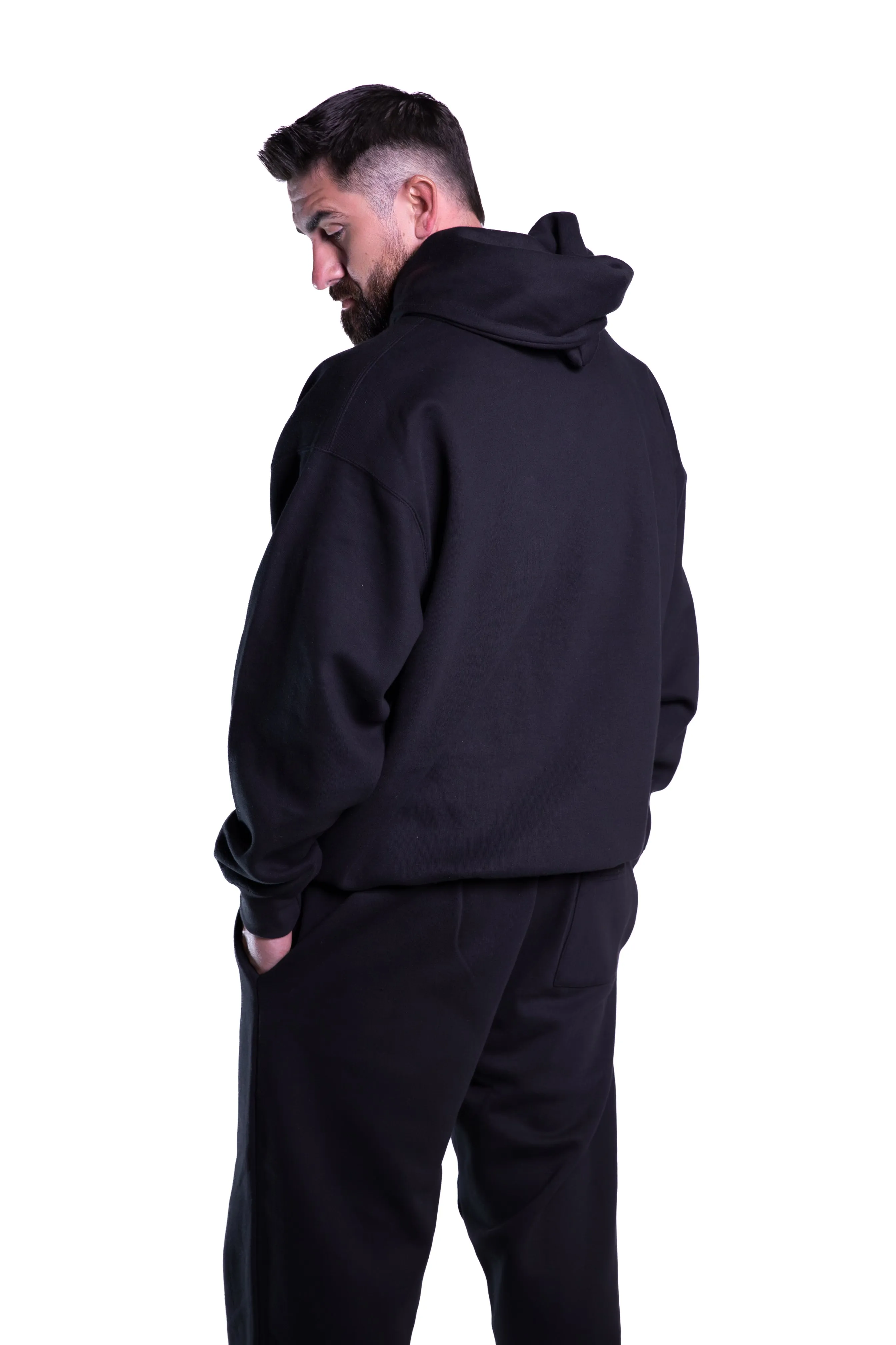 Men's Inked Logo Embroidered Joggers- Black
