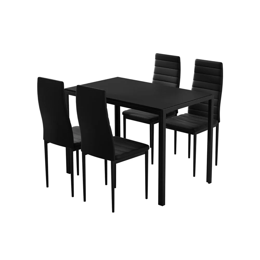 Modern 5-Piece Dining Set with PVC Seats, MDF Table - Artiss