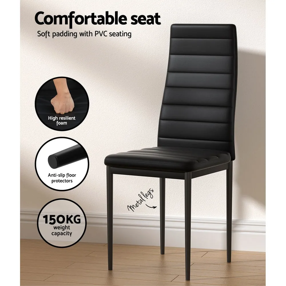 Modern 5-Piece Dining Set with PVC Seats, MDF Table - Artiss