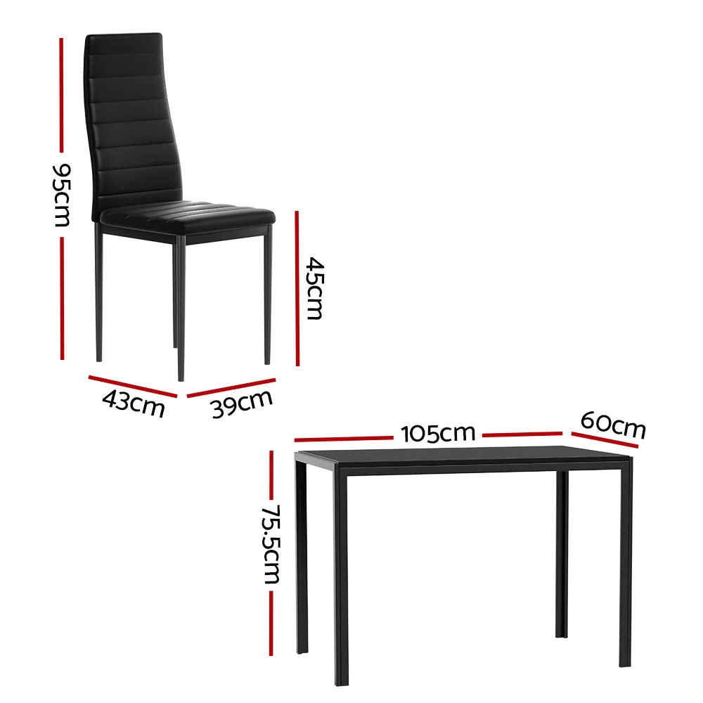 Modern 5-Piece Dining Set with PVC Seats, MDF Table - Artiss