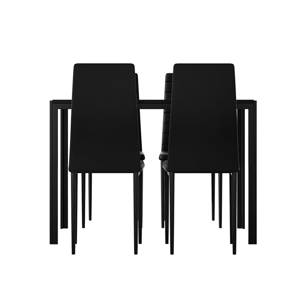 Modern 5-Piece Dining Set with PVC Seats, MDF Table - Artiss