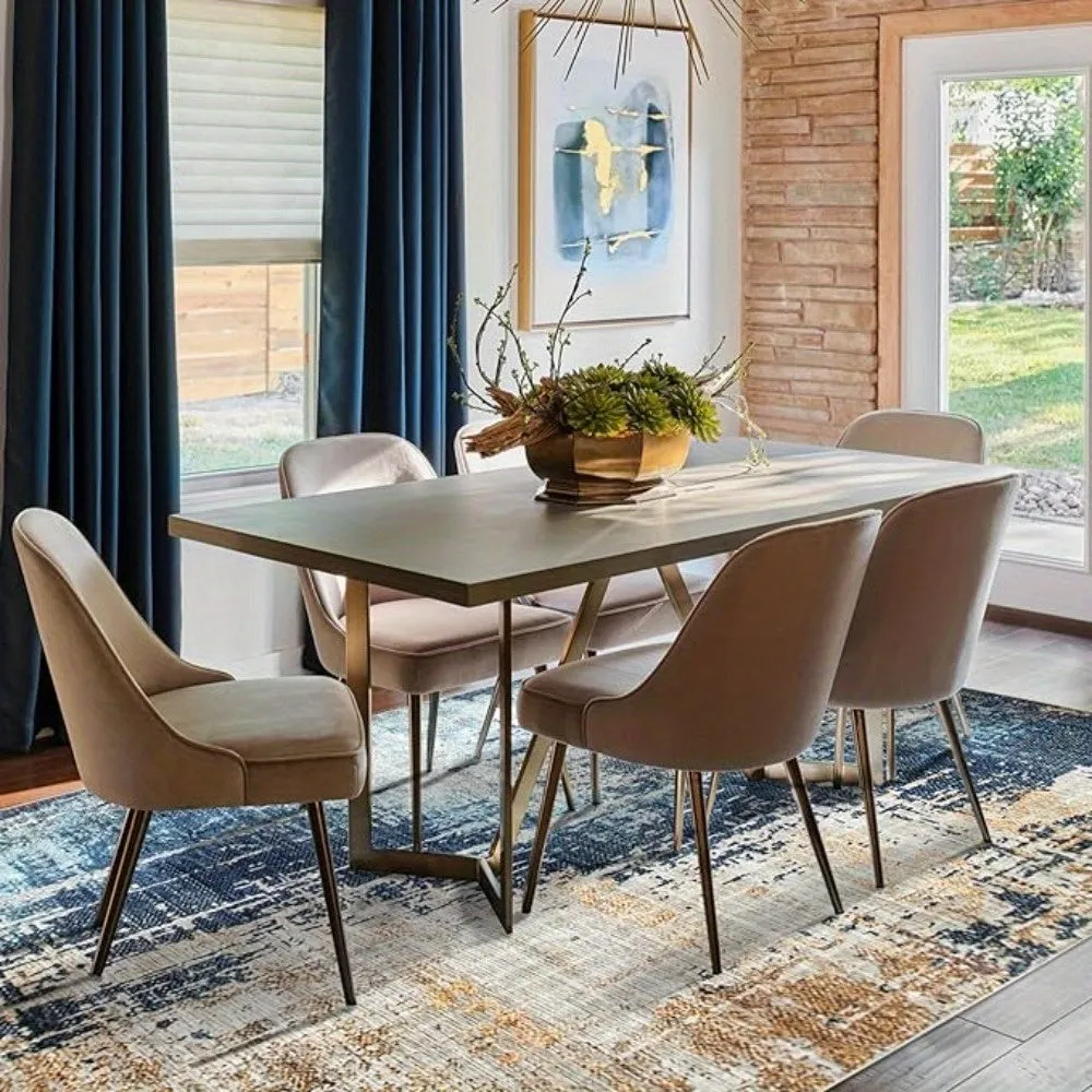 Modern Braided Abstract Washable Area Rug, Non-Slip, Machine Washable, Stain Resistant, Bohemian Rug for Living Room, Bedroom, Dining Room, Office
