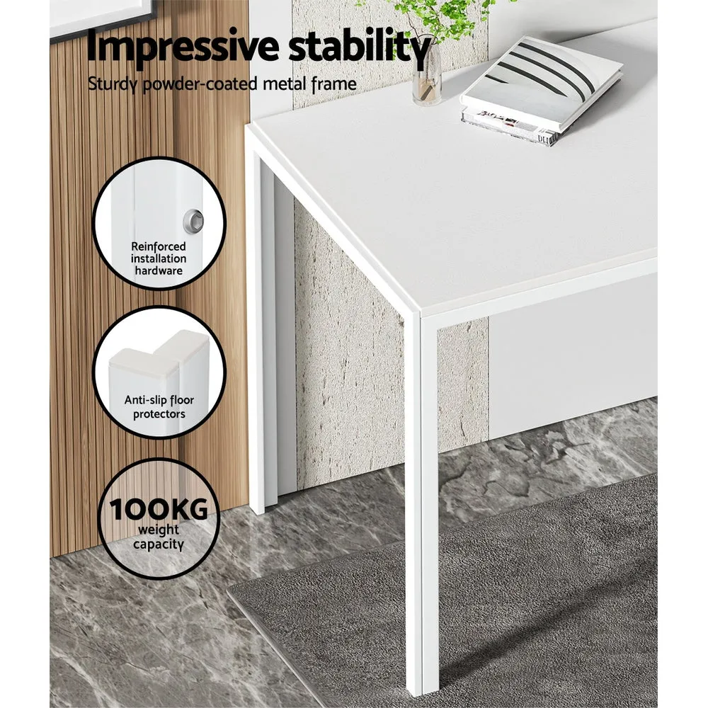 Modern White Dining Set, 4 Chairs, MDF Table - Artiss