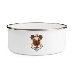 More Pug Coffee Please Enamel Bowl