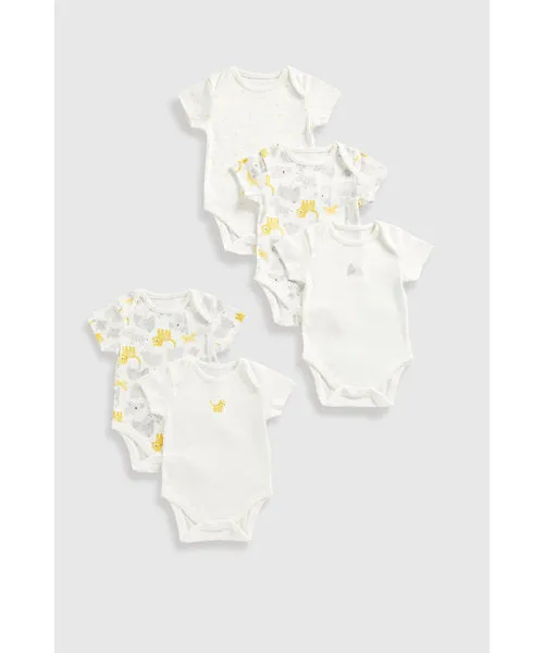 Mothercare Animals Short-Sleeved Bodysuits - 5 Pack