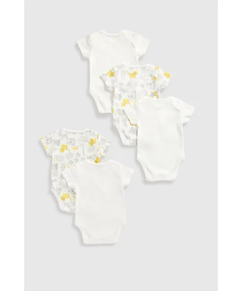 Mothercare Animals Short-Sleeved Bodysuits - 5 Pack