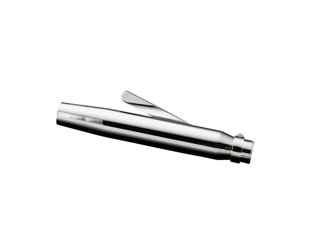 Muffler Tapered Chrome 41cm Long fits up to 45mm (1-3/4 in.) header pipes - Highway Hawk H65-933