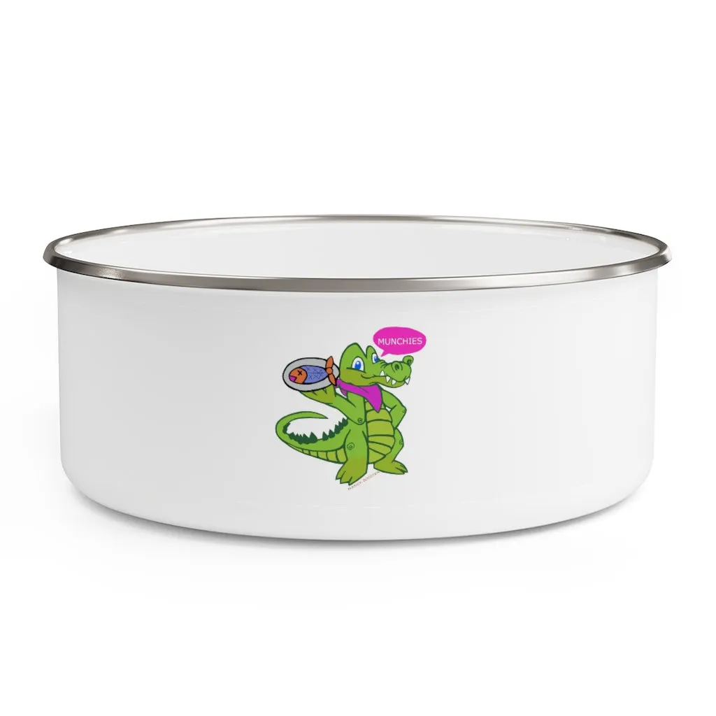 Munchies the Crocodile Enamel Bowl