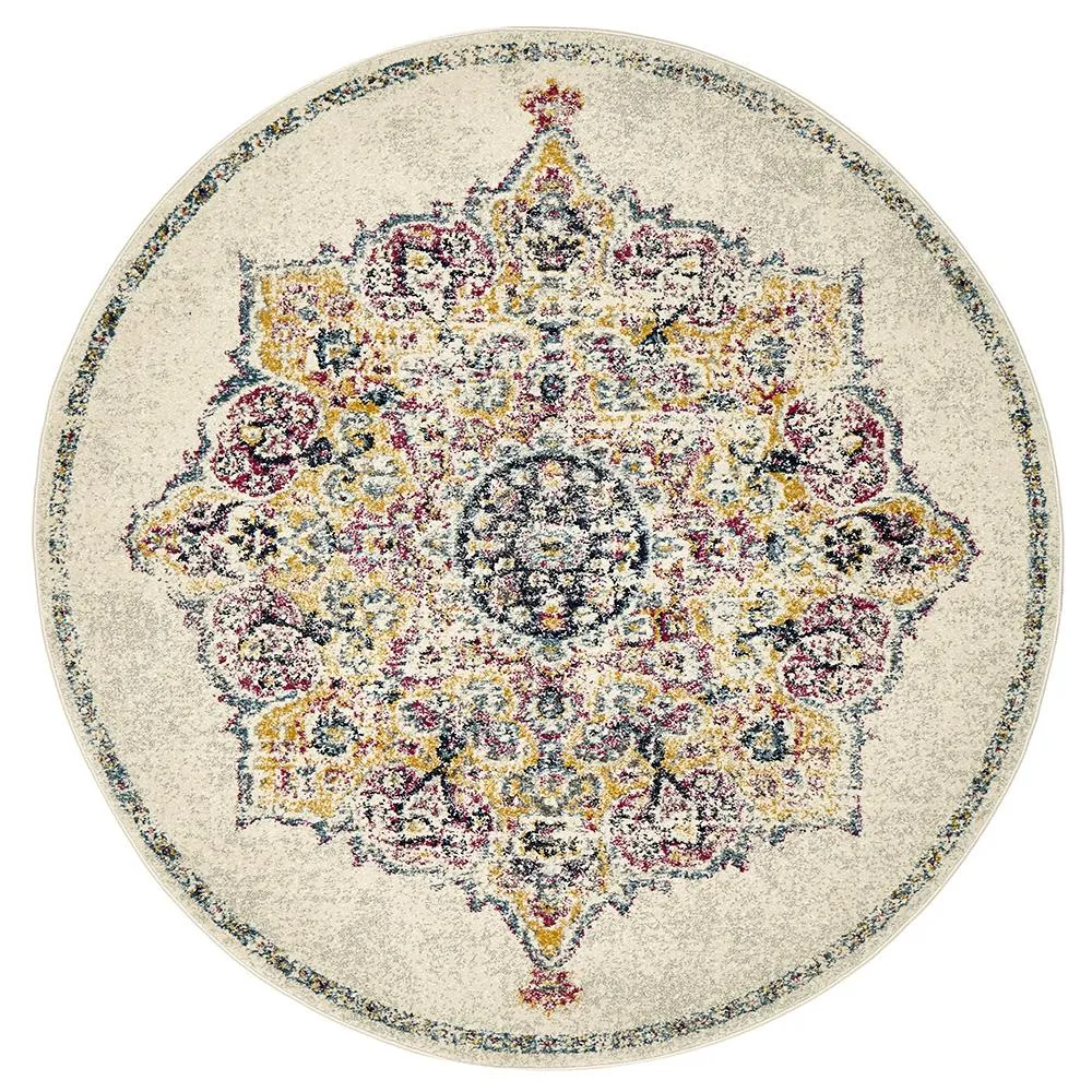 Museum 864 Round Rug (Bone) by Rug Culture
