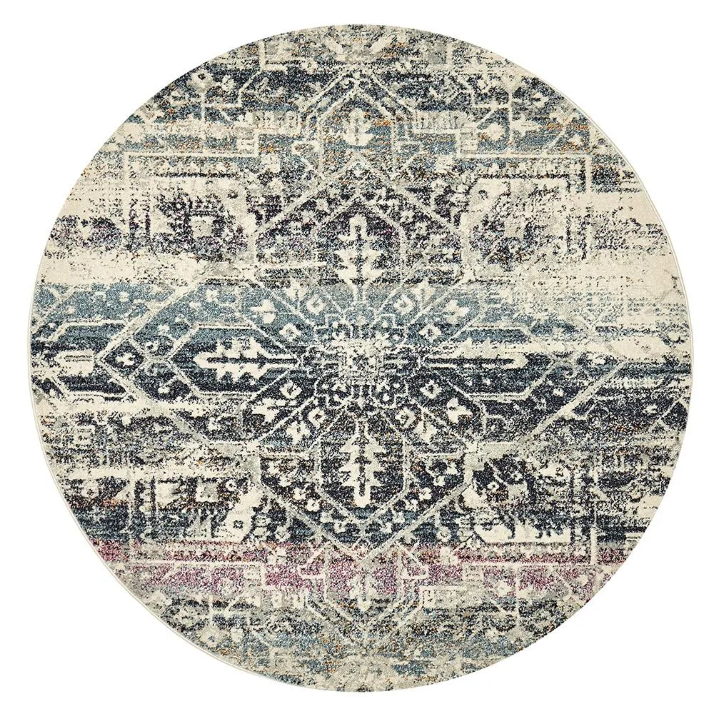 Museum 865 Round Rug (Blue) by Rug Culture