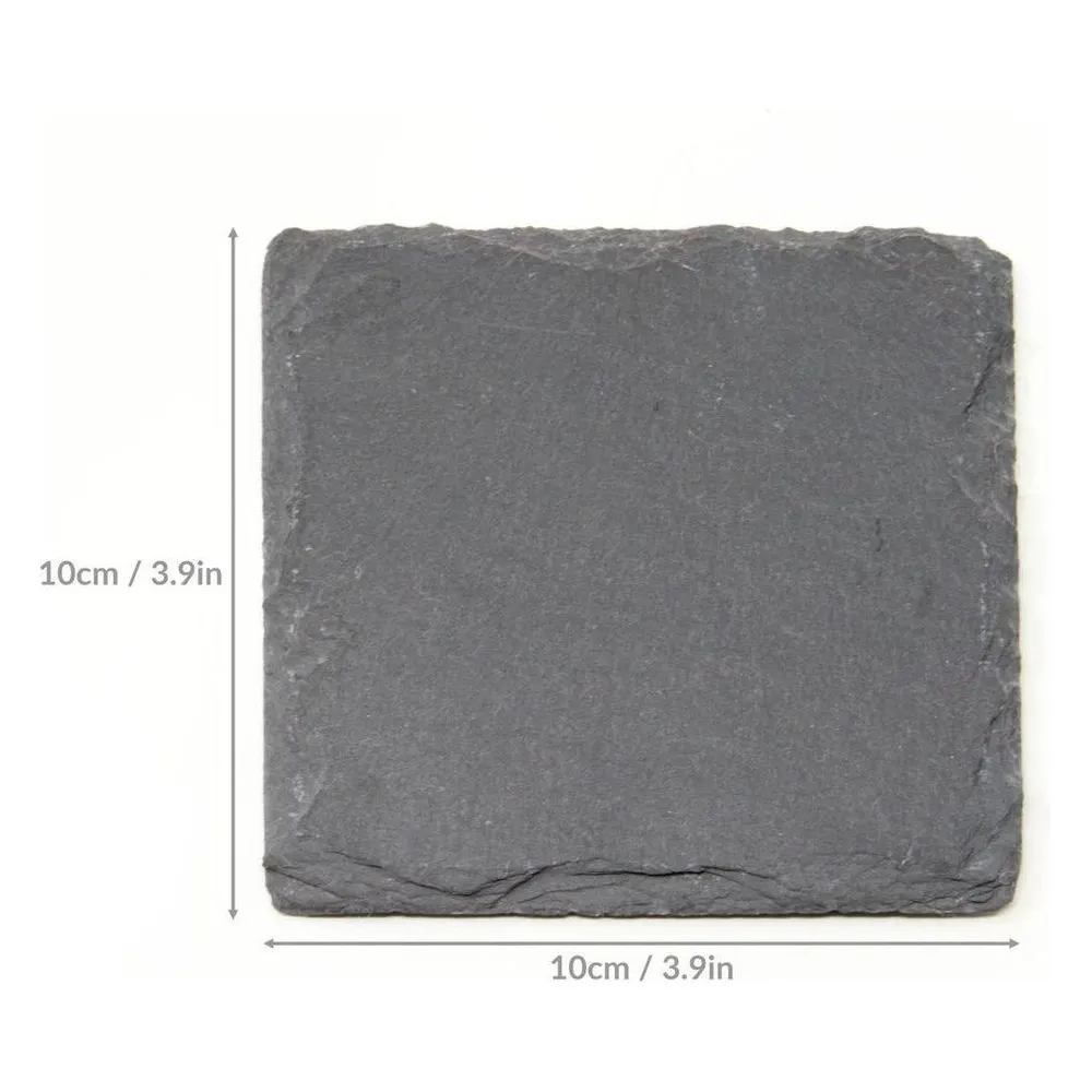 Natural Slate Drinks Coasters - Set of 8 - Non-Slip - Mason & White