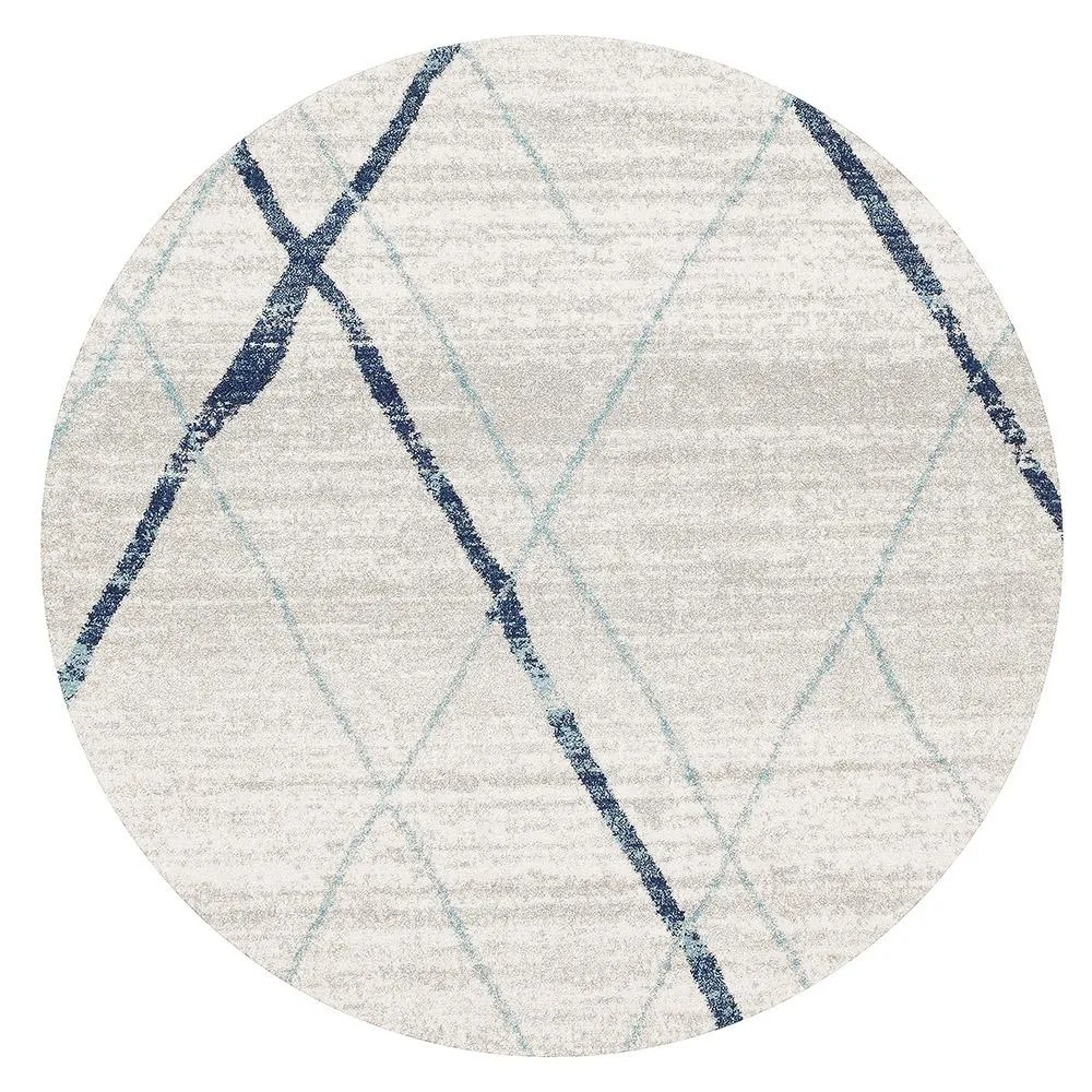 Oasis 452 Round Rug (Blue) by Rug Culture