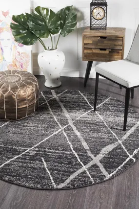 Oasis 452 Round Rug (Charcoal) by Rug Culture