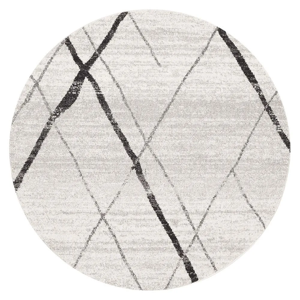 Oasis 452 Round Rug (Grey) by Rug Culture