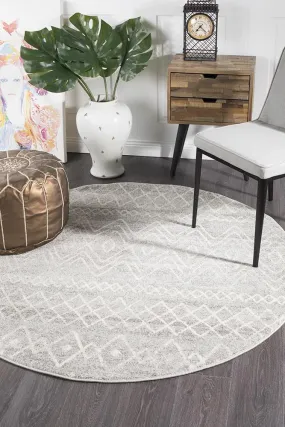 Oasis 453 Round Rug (Grey) by Rug Culture
