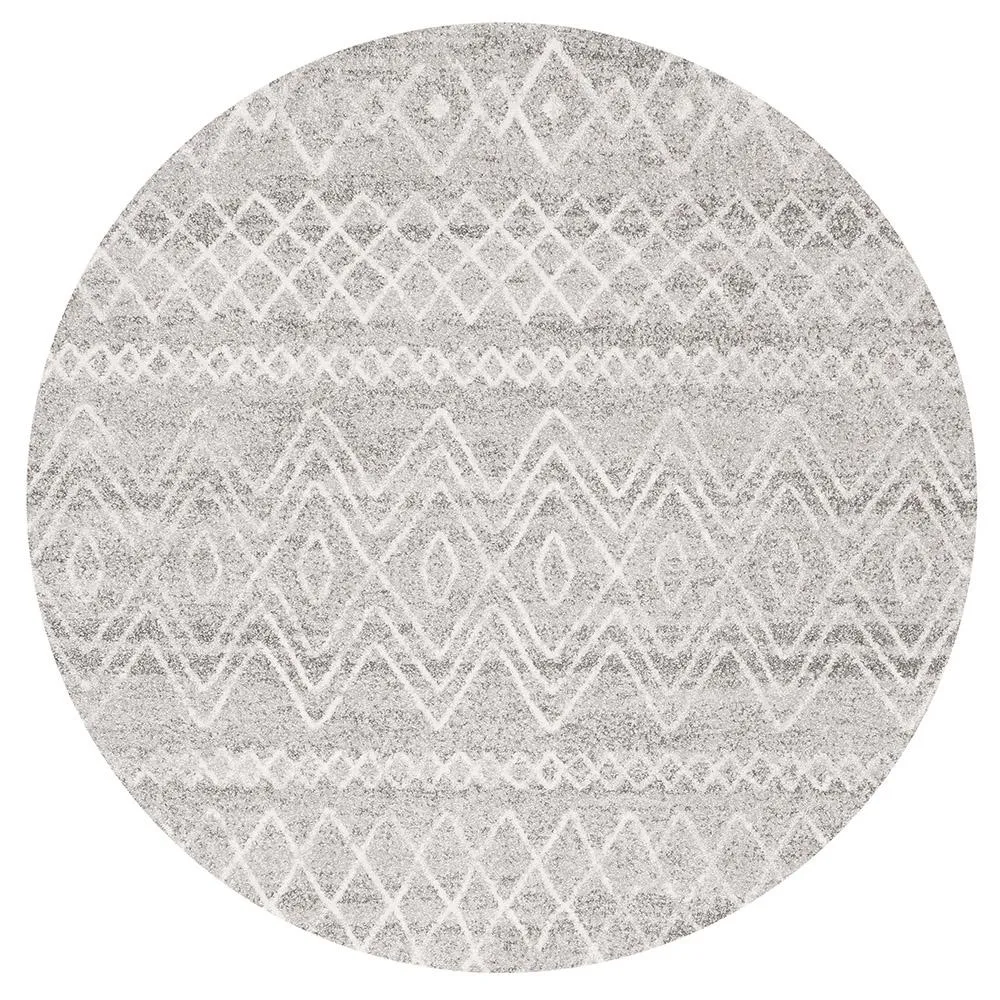Oasis 453 Round Rug (Grey) by Rug Culture