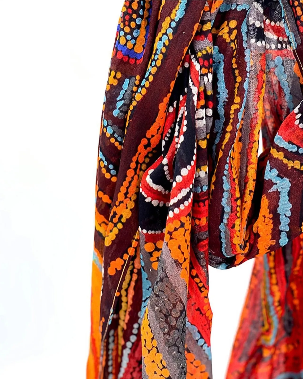 Organic Cotton Summer Scarf - Mary Napangardi Brown