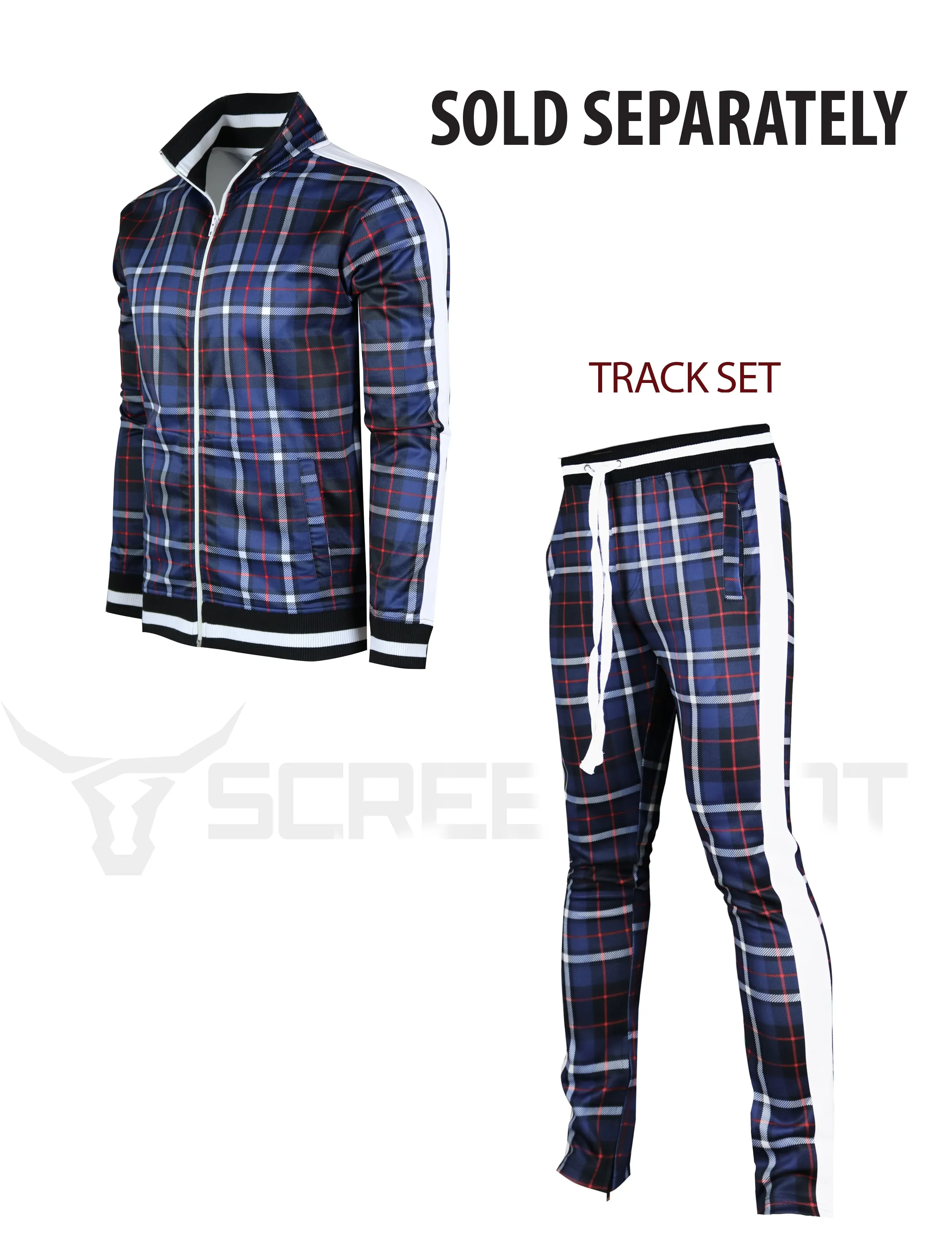 P41902-PATTERN PRINTED TRACK PANTS-NAVY