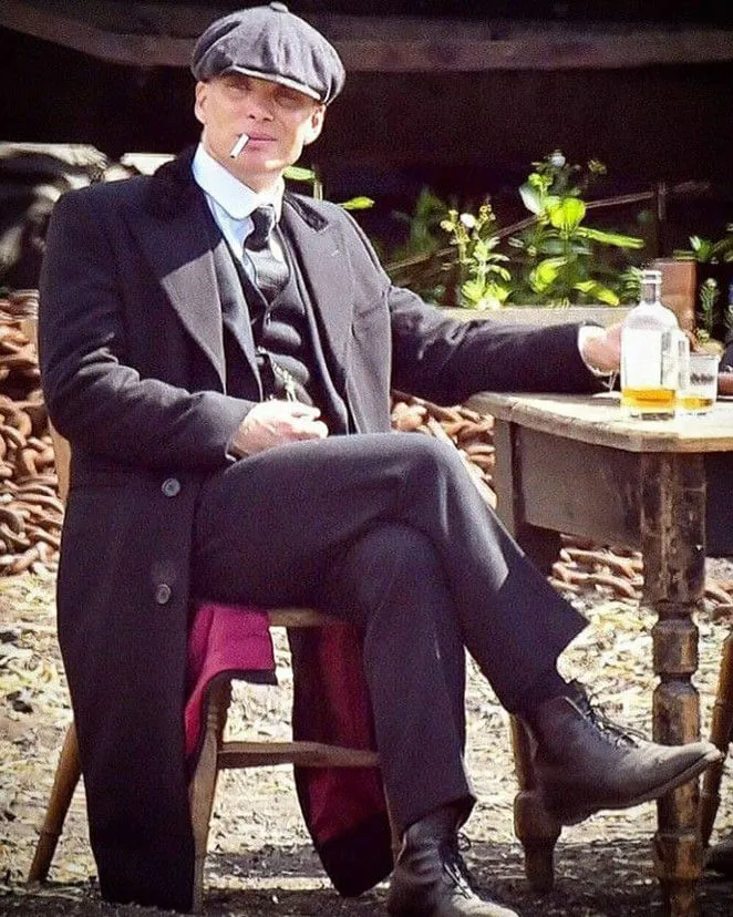 Peaky Blinders Tommy Shelby Grey Coat Classic Men's Overcoat