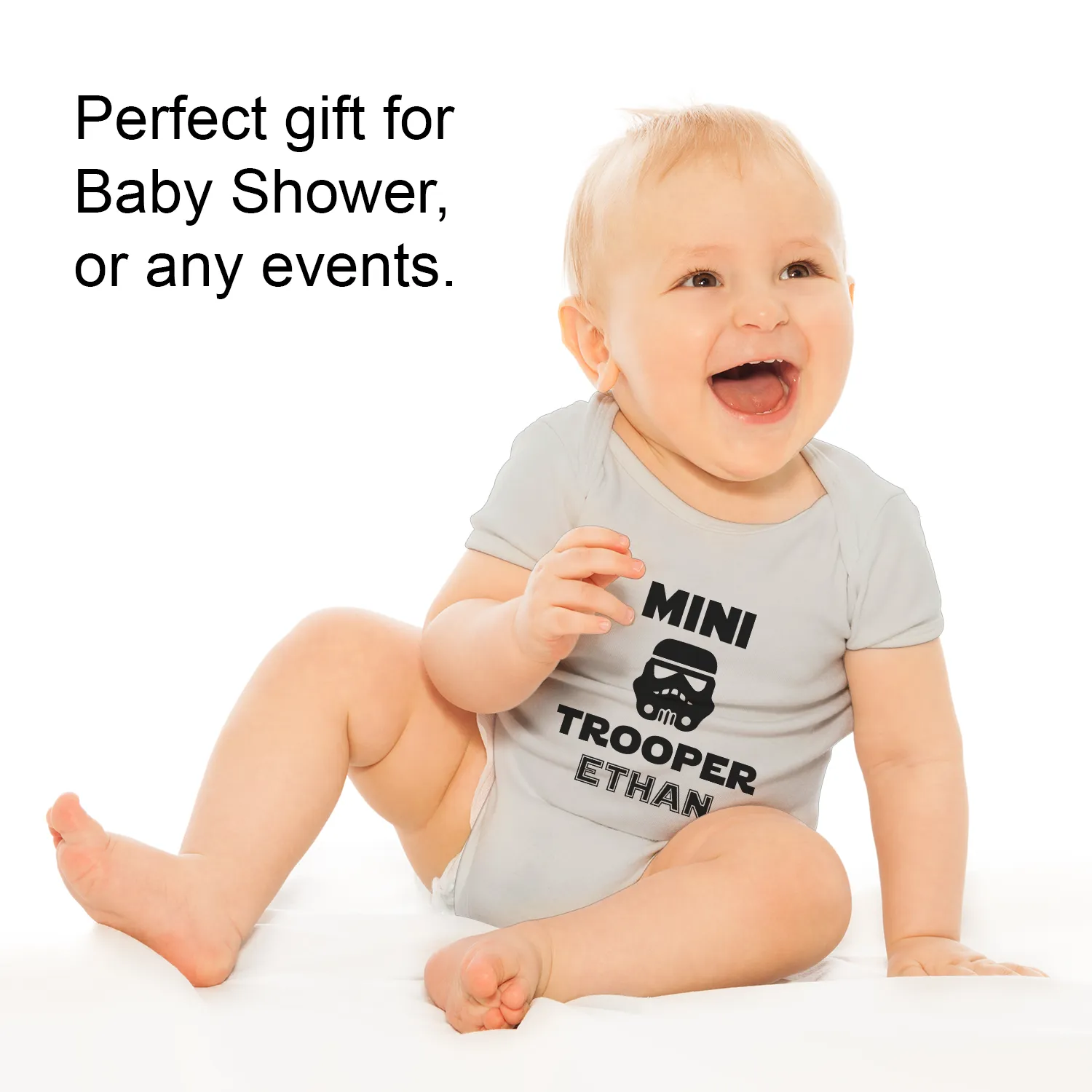 [Personalized] Endanzoo Organic Baby Bodysuit - Mini Stormtrooper Movie
