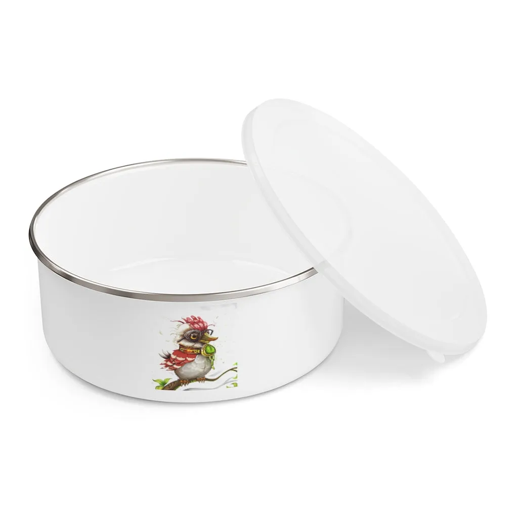 Pete the Sweet Little Bird Enamel Bowl