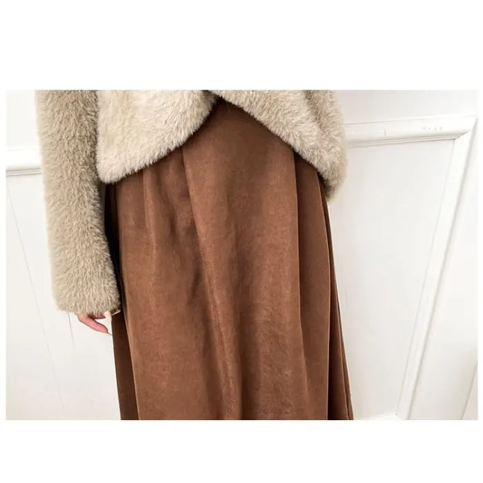 Platform Fleece-Lined Buckled Slip-Ons
