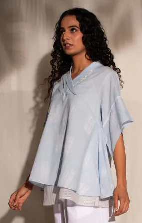 Powder Blue Shibori Top