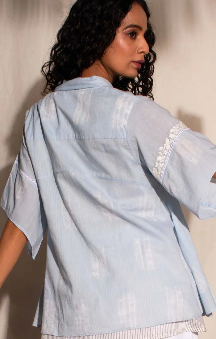 Powder Blue Shibori Top