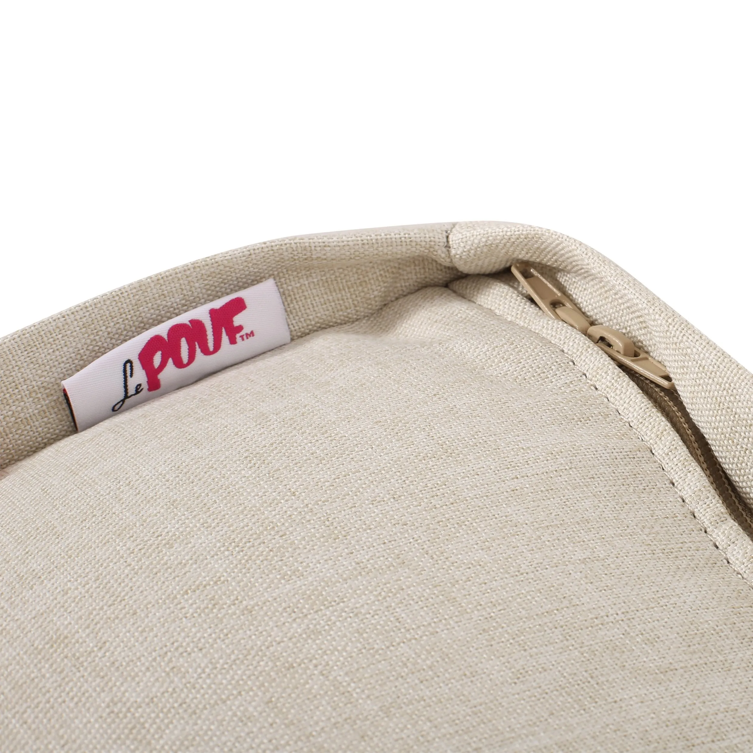 Punjab Tattnall Contemporary Two Tone Fabric Cube Pouf