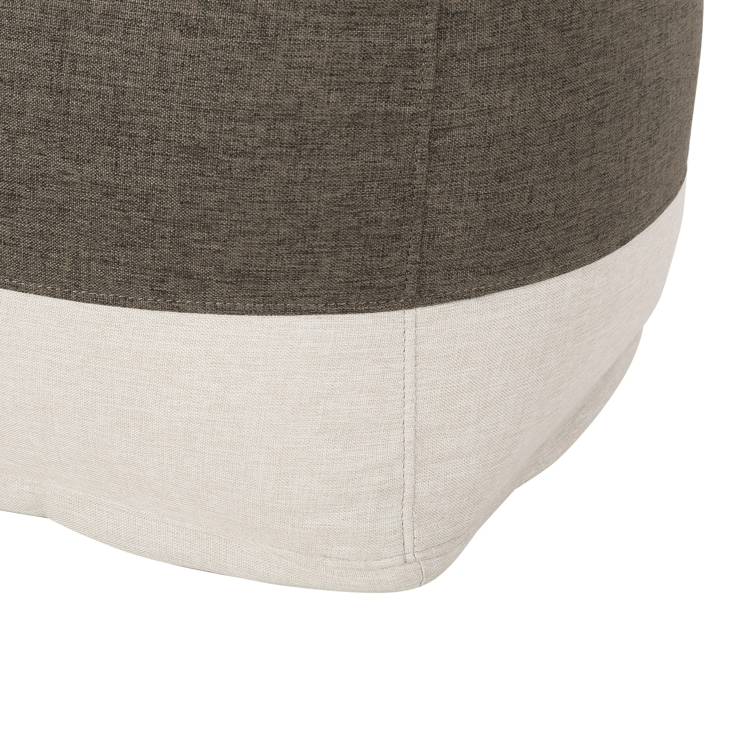 Punjab Tattnall Contemporary Two Tone Fabric Cube Pouf
