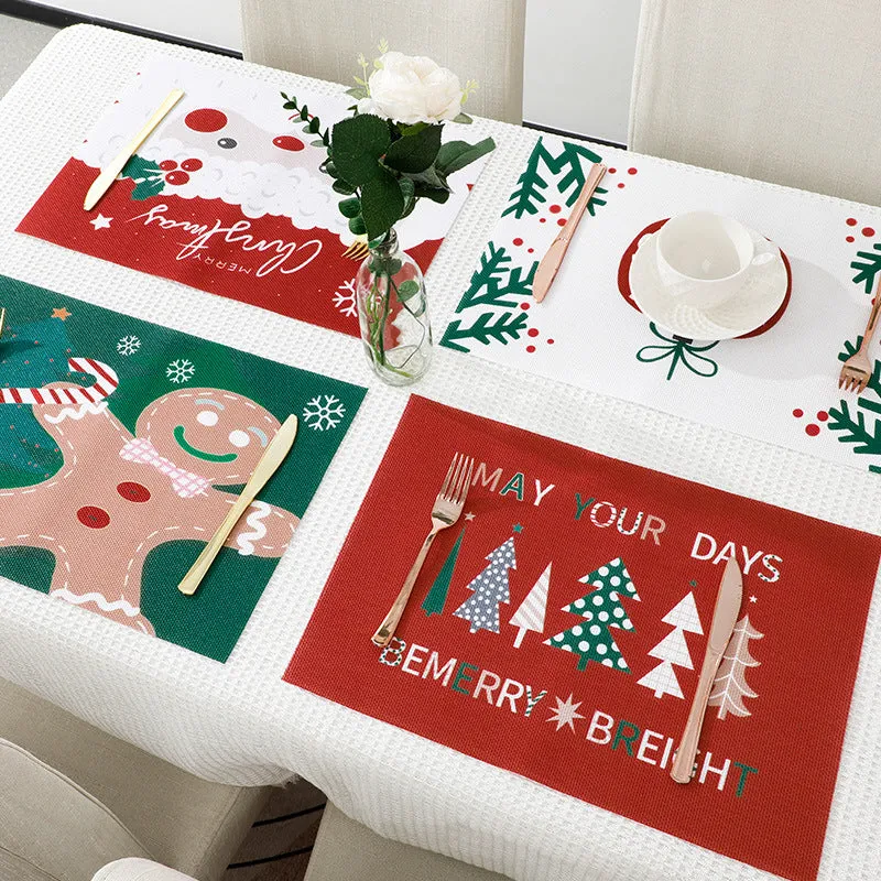 PVC Non-slip Waterproof Christmas Placemats (1 Pc)
