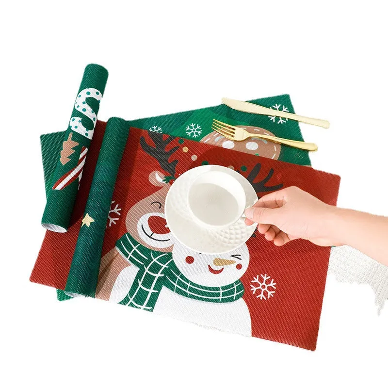 PVC Non-slip Waterproof Christmas Placemats (1 Pc)