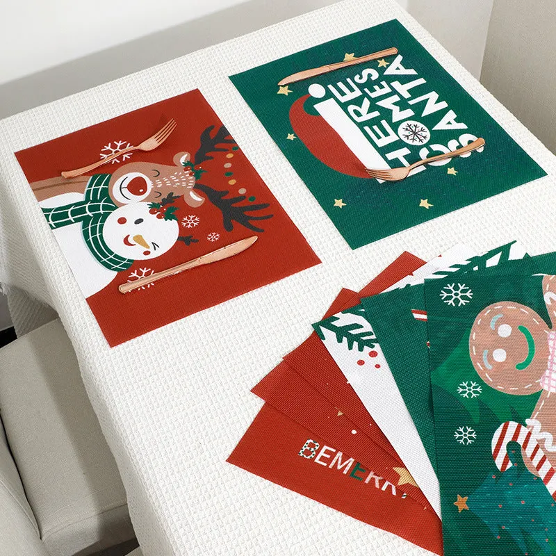 PVC Non-slip Waterproof Christmas Placemats (1 Pc)