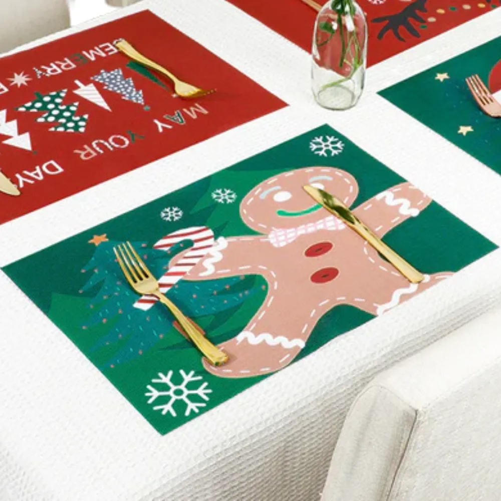 PVC Non-slip Waterproof Christmas Placemats (1 Pc)