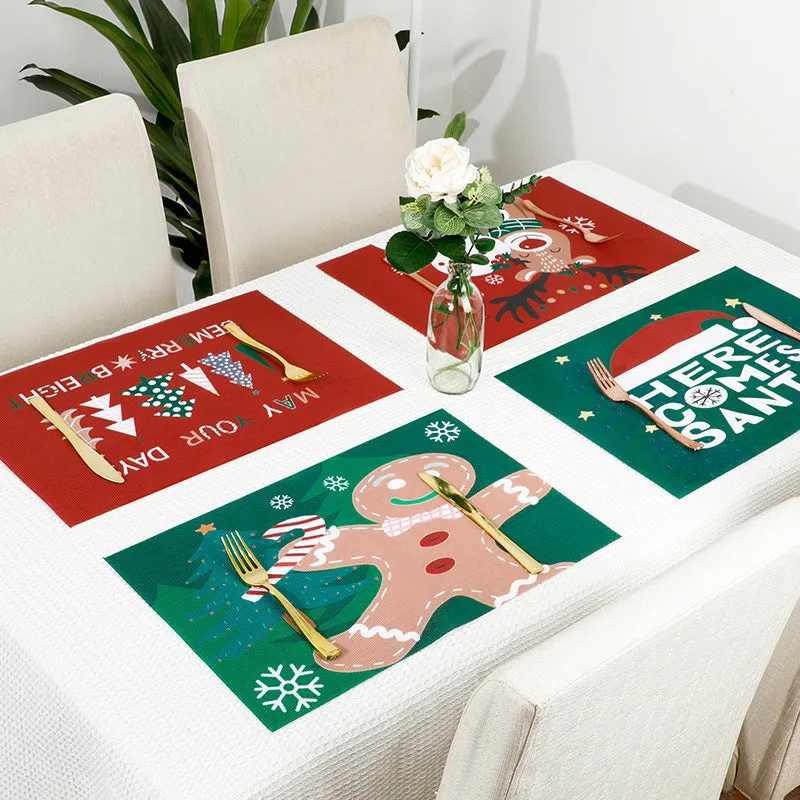 PVC Non-slip Waterproof Christmas Placemats (1 Pc)
