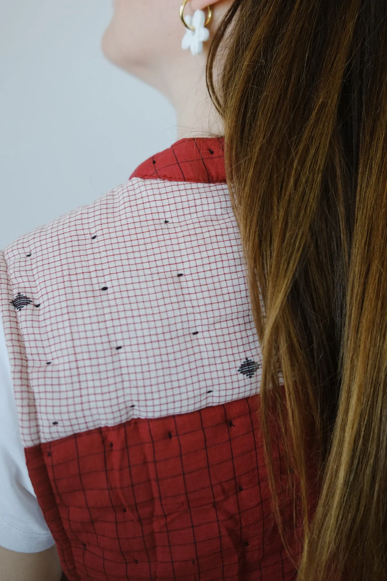 quilted gilet - red