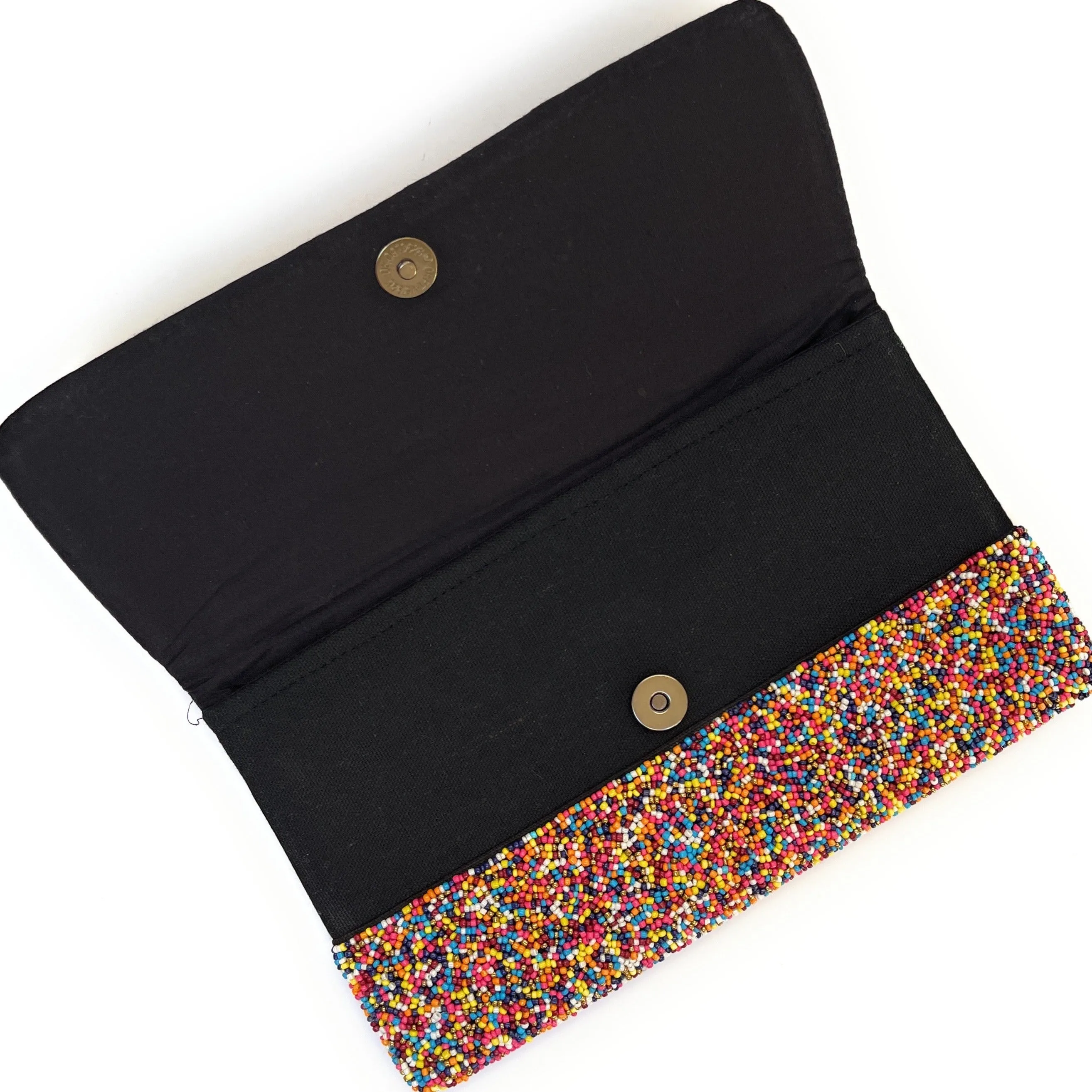 Rainbow Evil Eye Beaded Clutch Purse