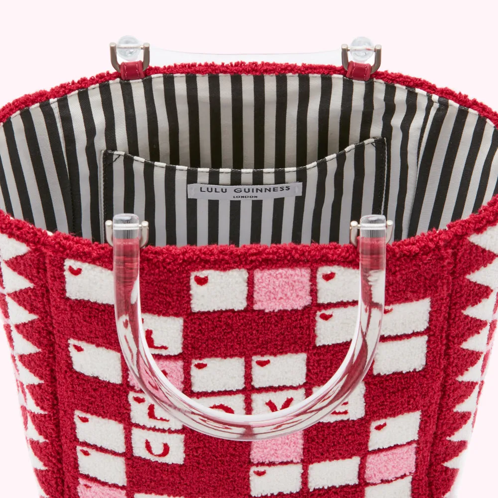 RASPBERRY CROSSWORD BIBI TOTE