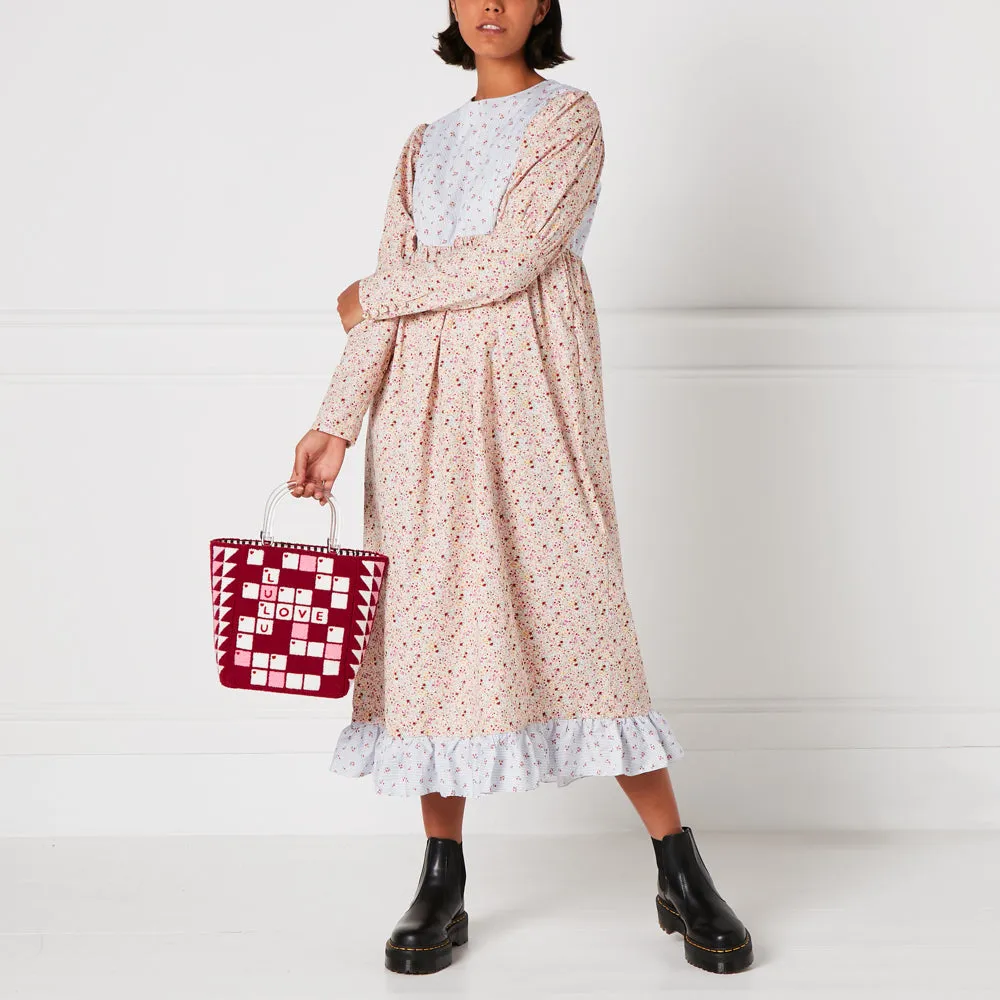 RASPBERRY CROSSWORD BIBI TOTE