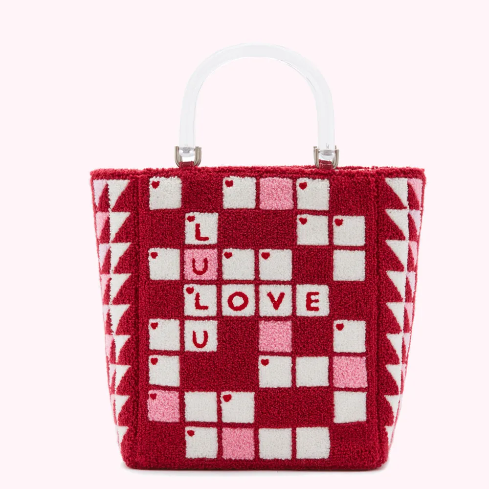 RASPBERRY CROSSWORD BIBI TOTE