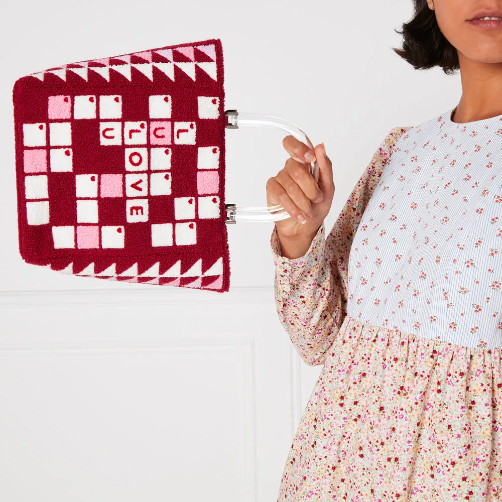 RASPBERRY CROSSWORD BIBI TOTE