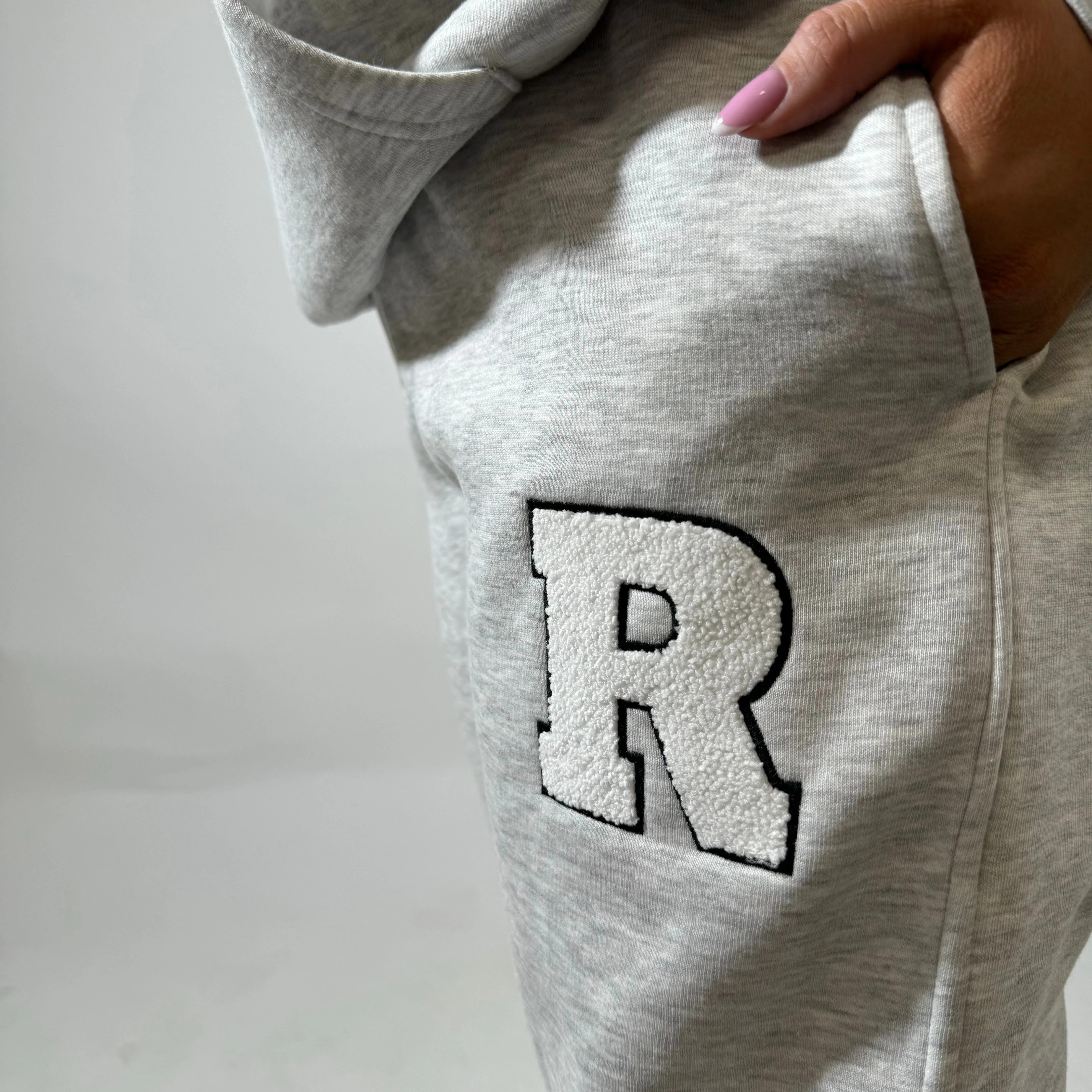 r.e.b.l Grey Signature Luxe University Style Joggers
